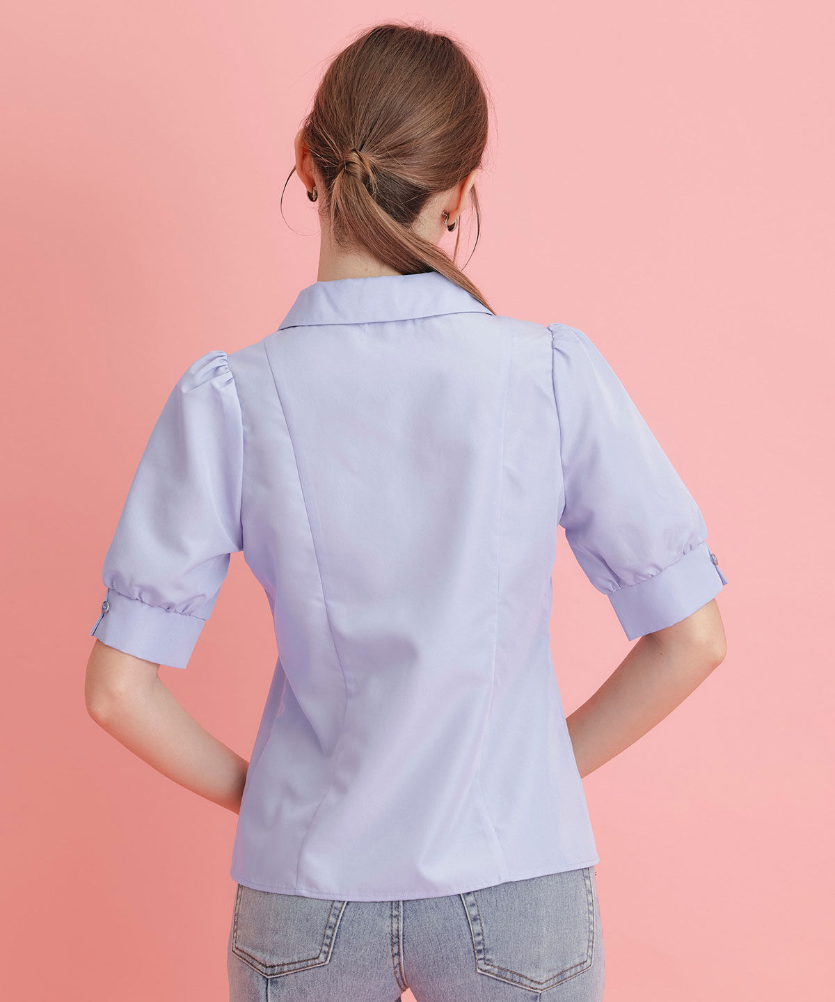 REDYAZEL「ロゴリボンパフスリーブブラウス」|シャツ・ブラウス|