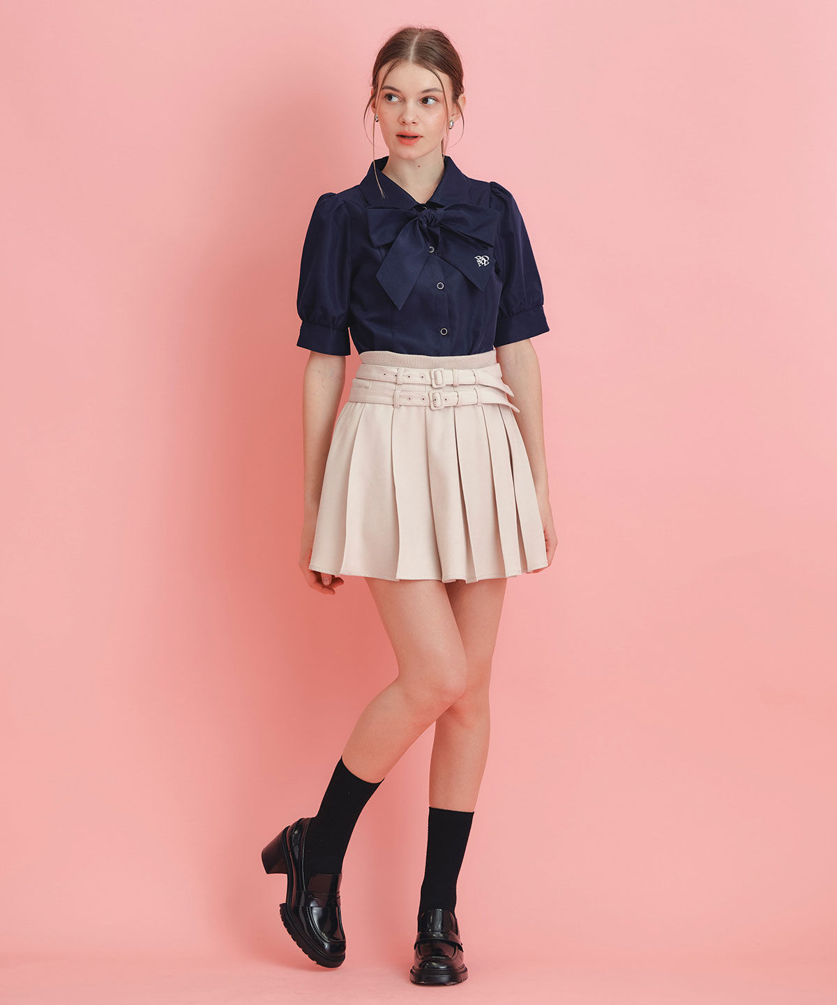 REDYAZEL「ロゴリボンパフスリーブブラウス」|シャツ・ブラウス|