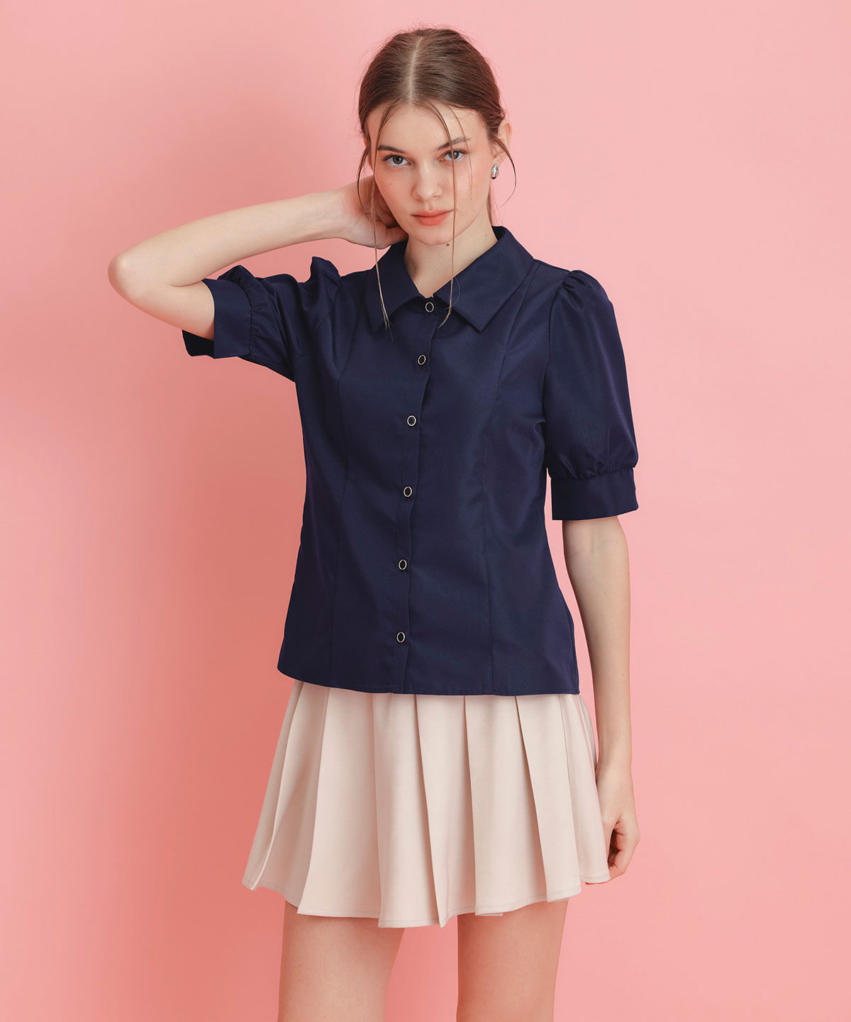 REDYAZEL「ロゴリボンパフスリーブブラウス」|シャツ・ブラウス|