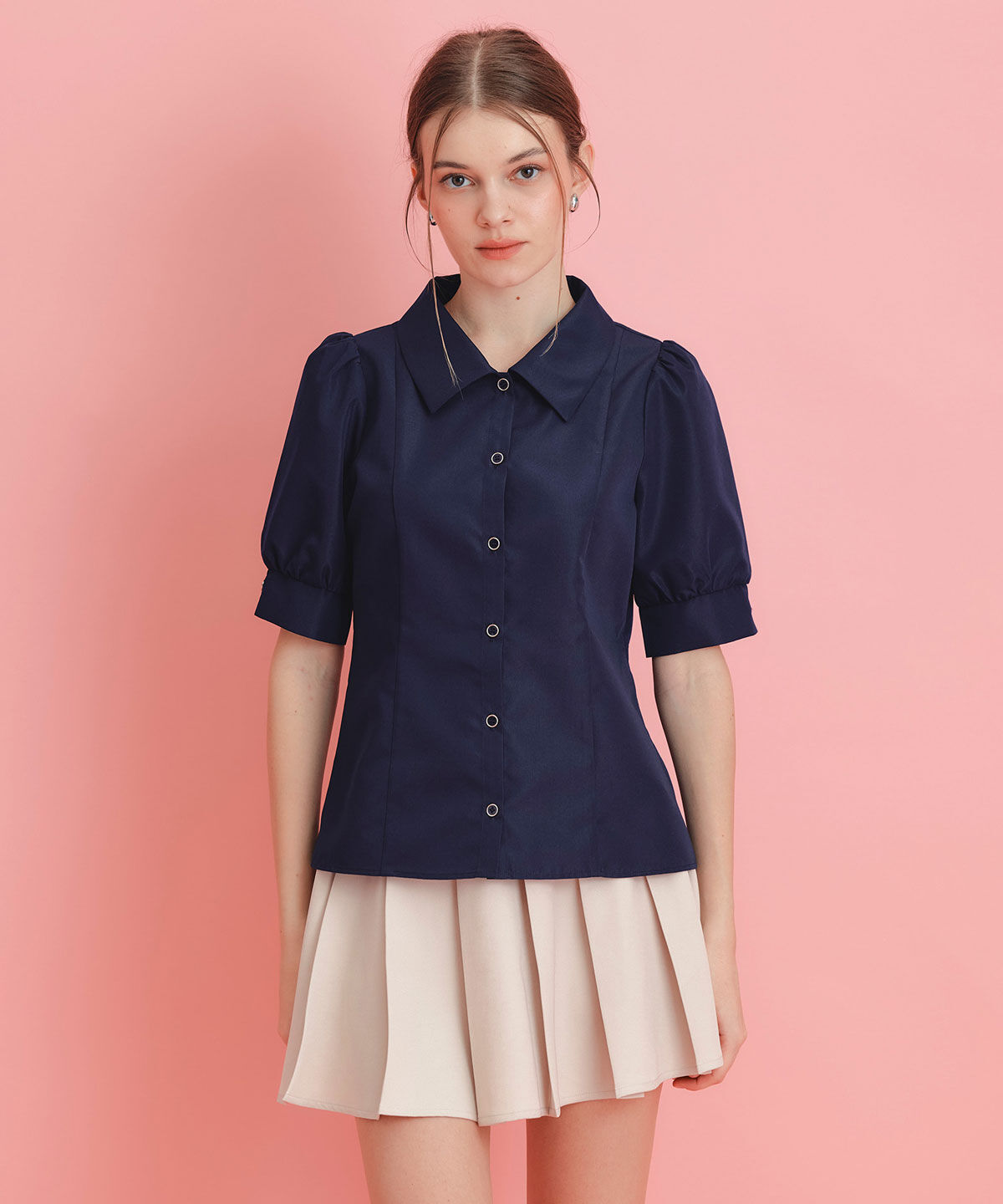 REDYAZEL「ロゴリボンパフスリーブブラウス」|シャツ・ブラウス|