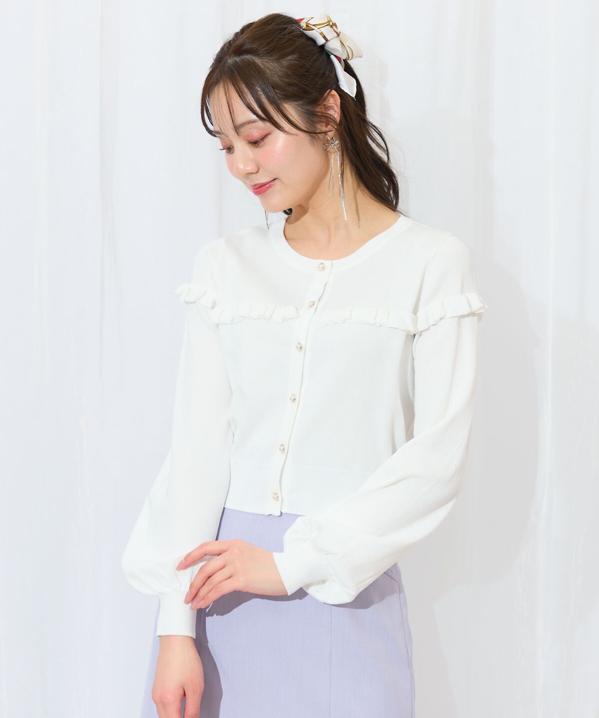 WILLSELECTION「フリルデザインニットカーディガン」|カーディガン|