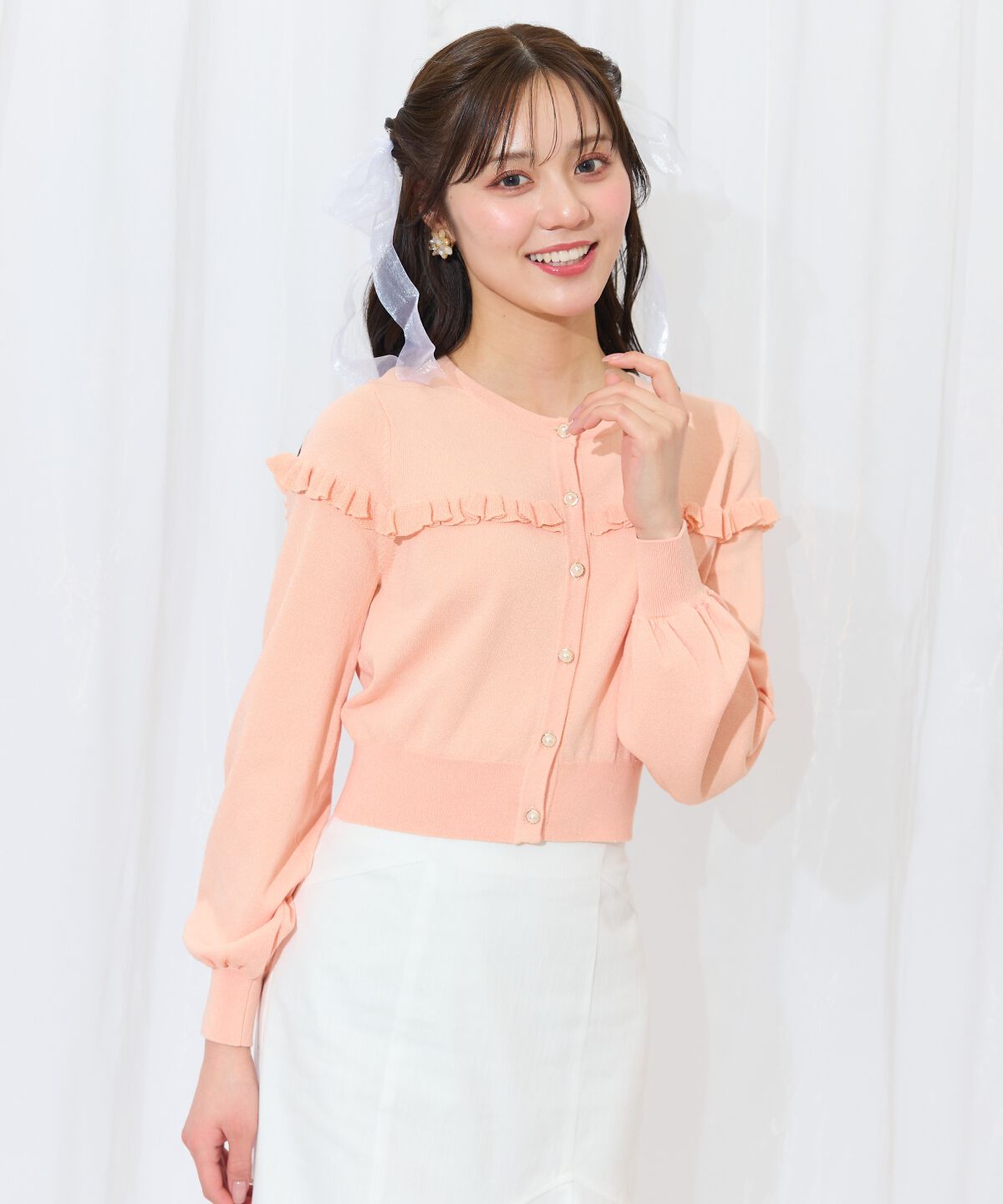 WILLSELECTION「フリルデザインニットカーディガン」|カーディガン|