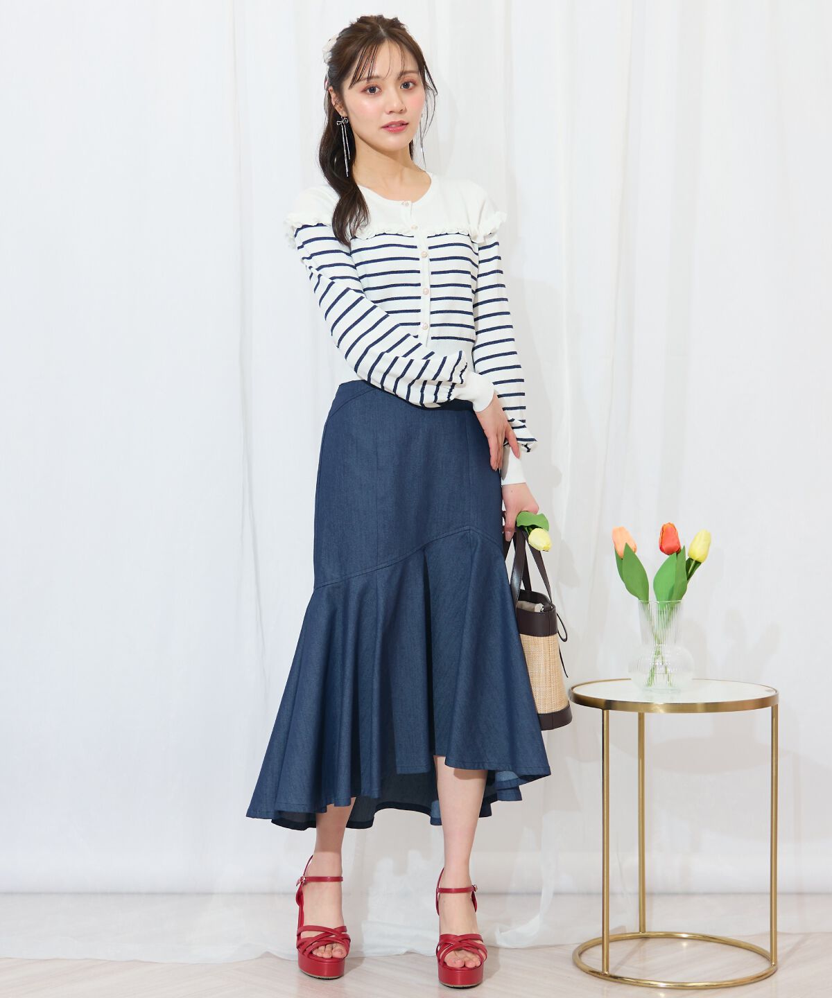 WILLSELECTION「フリルデザインニットカーディガン」|カーディガン|