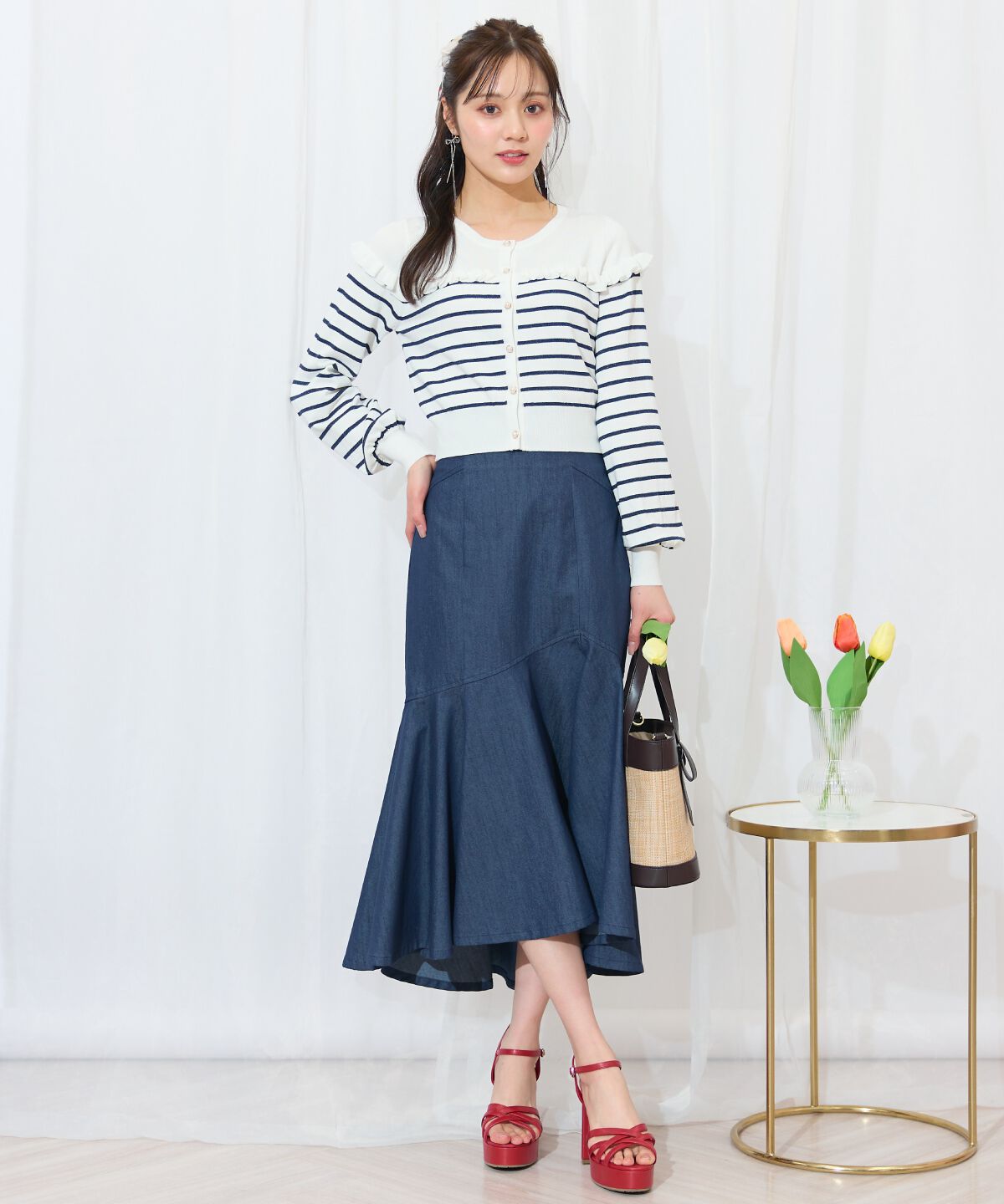 WILLSELECTION「フリルデザインニットカーディガン」|カーディガン|