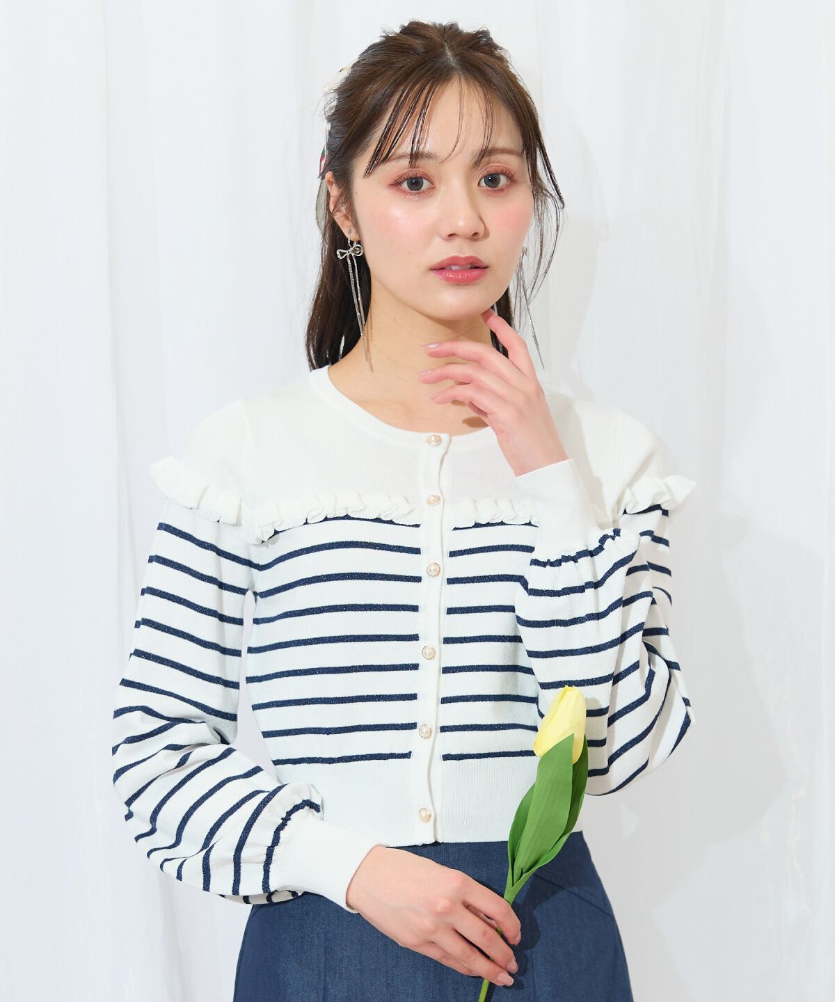 WILLSELECTION「フリルデザインニットカーディガン」|カーディガン|