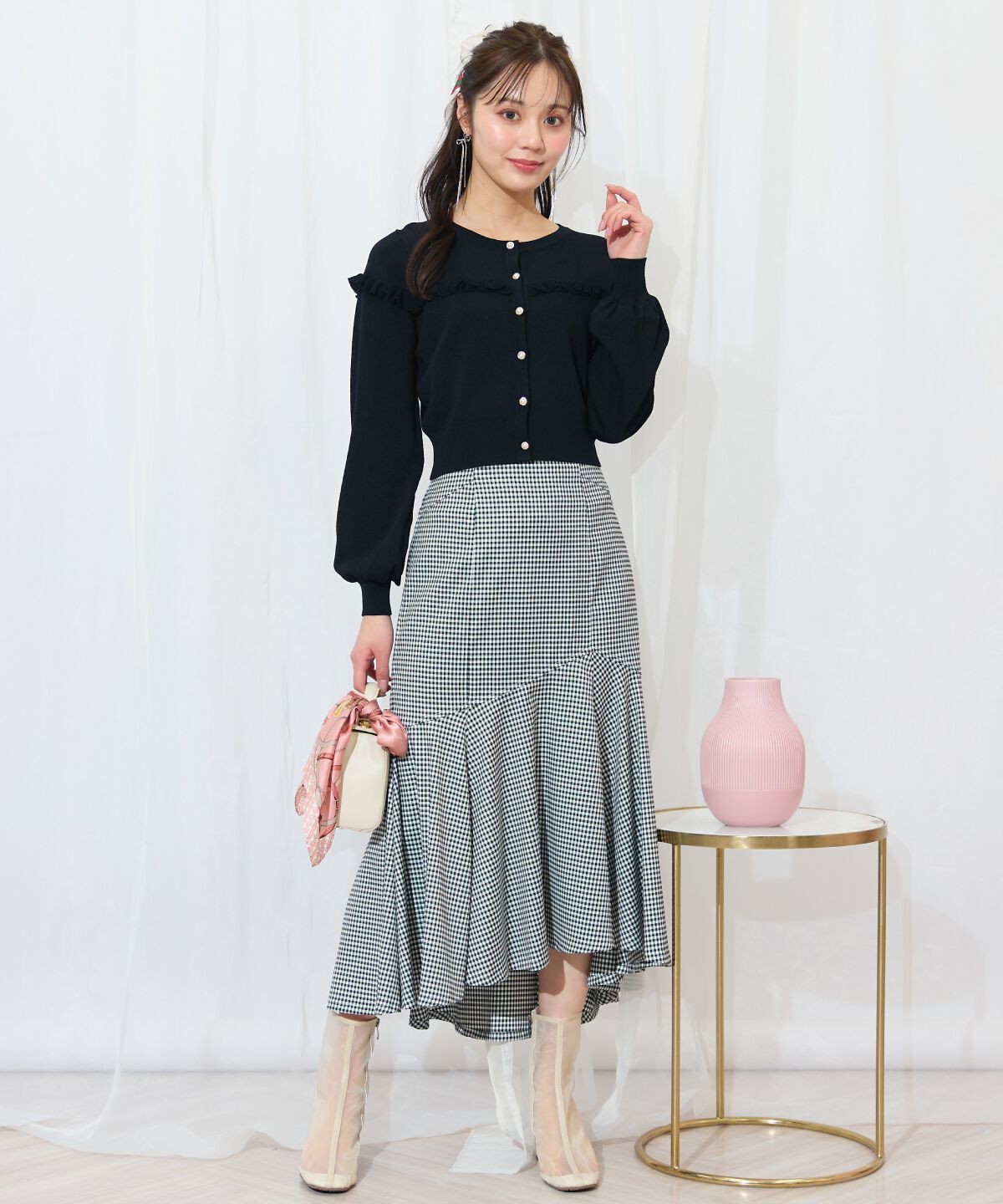 WILLSELECTION「フリルデザインニットカーディガン」|カーディガン|