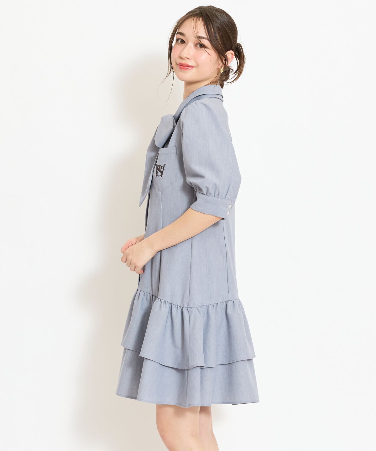 WILLSELECTION「ティアードフリルリボンタイシャツワンピース」|ワンピース|