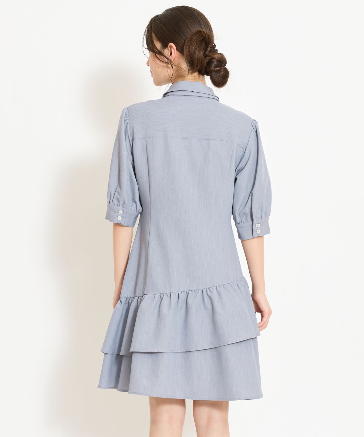 WILLSELECTION「ティアードフリルリボンタイシャツワンピース」|ワンピース|