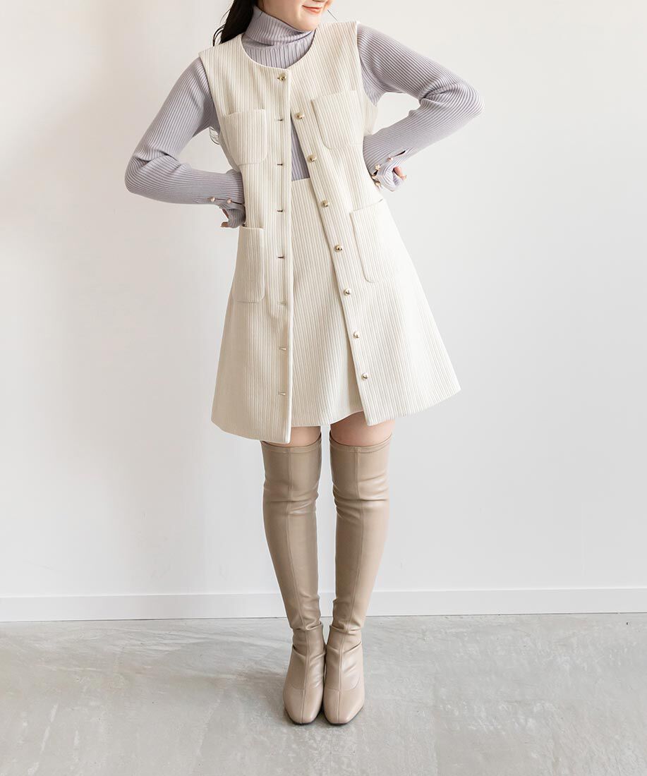  「晴雨兼用 ストレッチニーハイブーツ」|ロングブーツ|