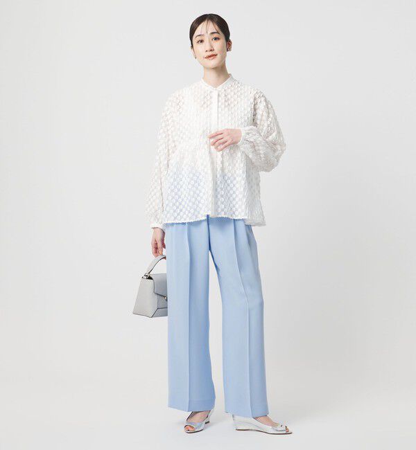 UNITED ARROWS「P 2タック ワイドパンツ ‐吸水速乾 帯電防止 接触冷感 ウォッシャブル‐」|スラックス|