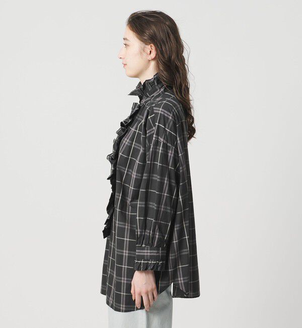 UNITED ARROWS「【別注】＜dahl&rsquo;ia＞チェック フリルブラウス」|シャツ・ブラウス|