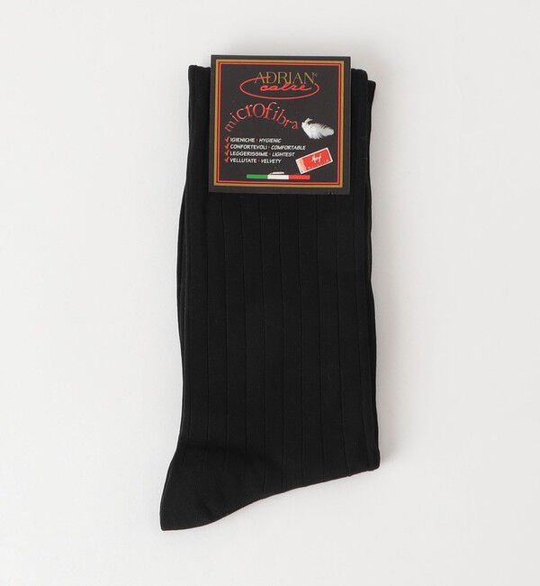 UNITED ARROWS green label relaxing「＜ADRIAN＞マイクロファイバー リブ ホーズ ソックス」|ソックス|BLACK