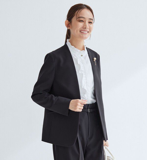 UNITED ARROWS green label relaxing「［size SHORTあり］パウドレ ノーラペル ジャケット ウォッシャブル ストレッチ」|ノーカラージャケット|