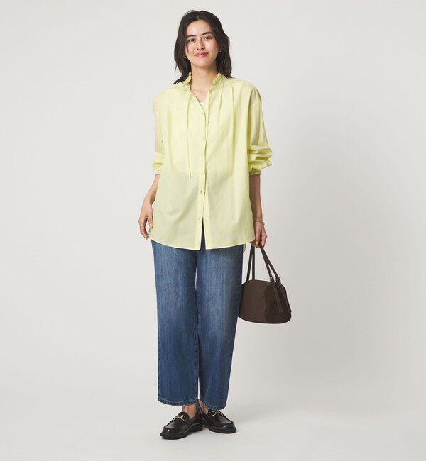UNITED ARROWS green label relaxing「［size SHORTあり］フリルネック ブラウス」|シャツ・ブラウス|