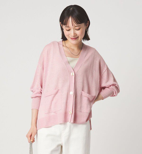UNITED ARROWS green label relaxing「フレンチリネン Vネック カーディガン ウォッシャブル」|カーディガン|