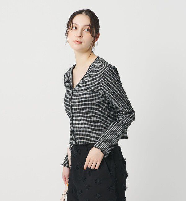 BEAUTY&YOUTH UNITED ARROWS「ソリッド＆チェック Vネック カーディガン」|カーディガン|