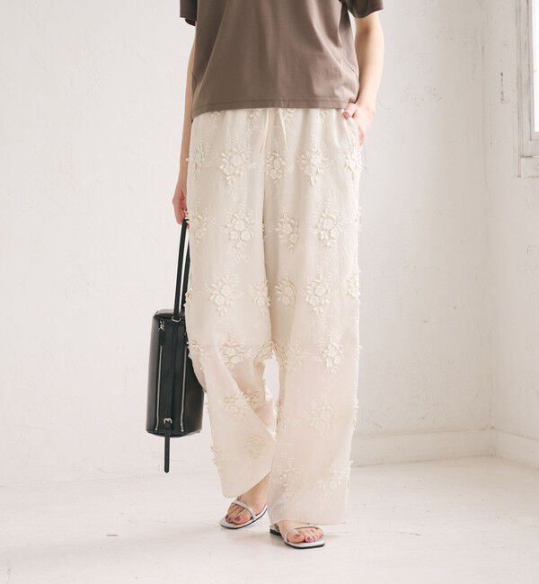 BEAUTY&YOUTH UNITED ARROWS「セルロースナイロン エンブロイダリー イージーパンツ」|その他|OFF WHITE