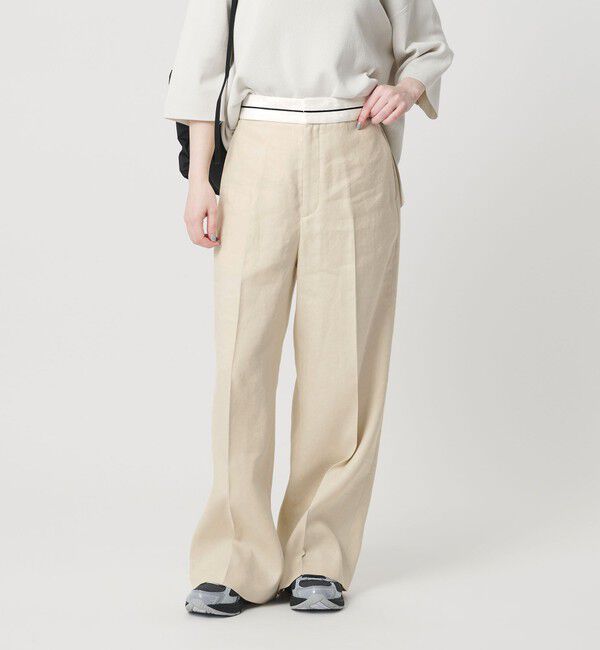 BEAUTY&YOUTH UNITED ARROWS「麻ブレンド マーベルト ワイドパンツ UVカット」|チノ|