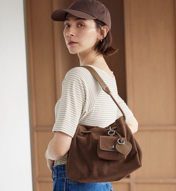 BEAUTY&YOUTH UNITED ARROWS「スエードライク チャーム ドロスト バッグ」|ショルダー・メッセンジャー|DK.BROWN