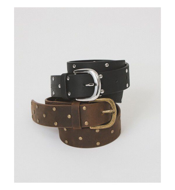 Ray BEAMS 「スタッズ ベルト」|ベルト|BROWN