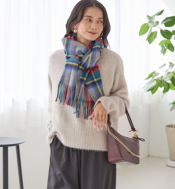 SHIPS for women「チェック カシミヤ ストール」|ストール|