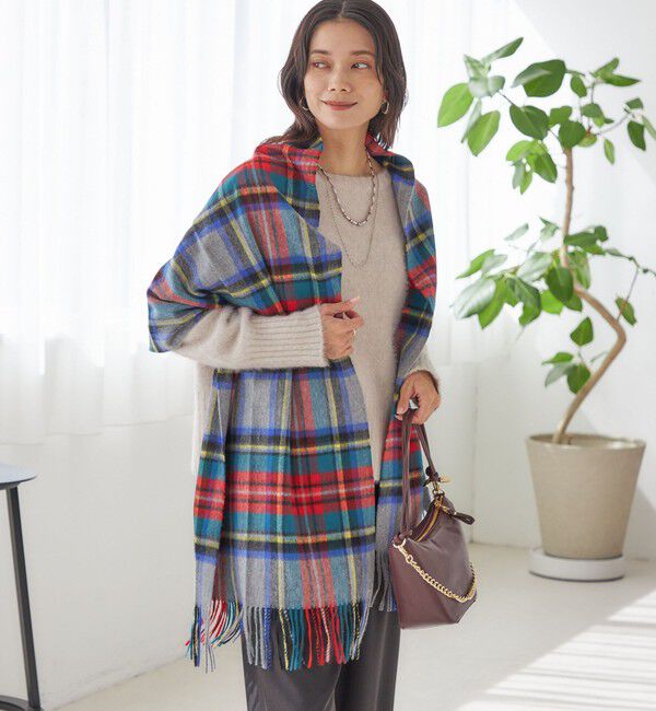SHIPS for women「チェック カシミヤ ストール」|ストール|