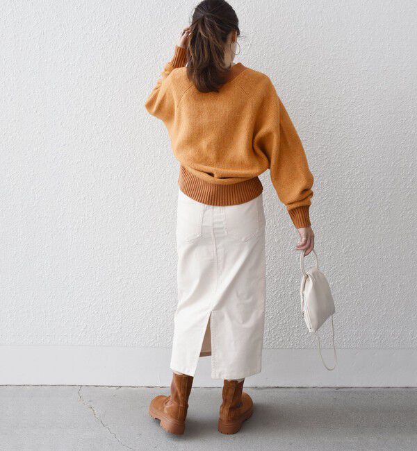 SHIPS for women「*〈手洗い可能〉ストレッチ コーデュロイ イージー ナロー スカート ◇」|タイト|