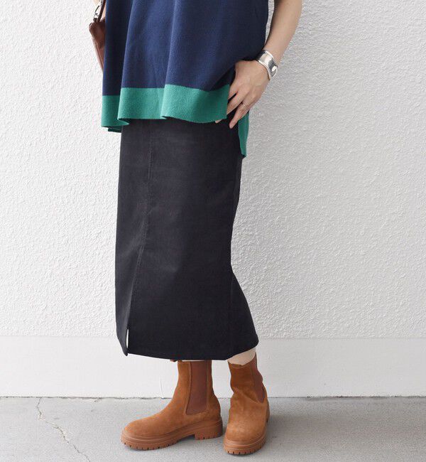 SHIPS for women「*〈手洗い可能〉ストレッチ コーデュロイ イージー ナロー スカート ◇」|タイト|