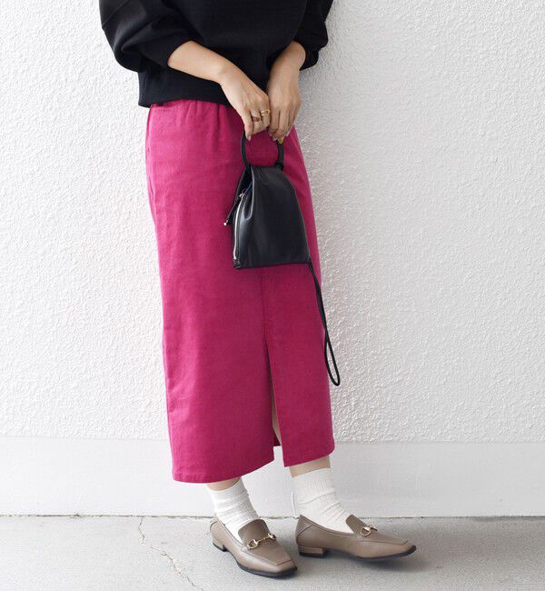 SHIPS for women「*〈手洗い可能〉ストレッチ コーデュロイ イージー ナロー スカート ◇」|タイト|