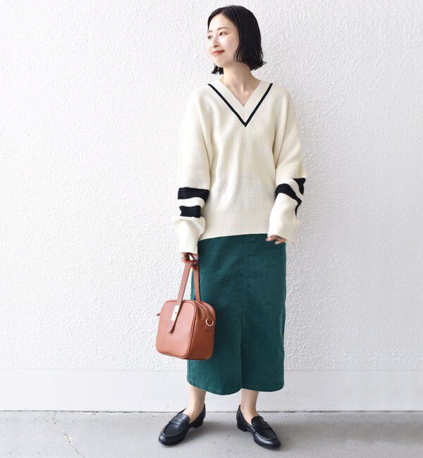 SHIPS for women「*〈手洗い可能〉ストレッチ コーデュロイ イージー ナロー スカート ◇」|タイト|