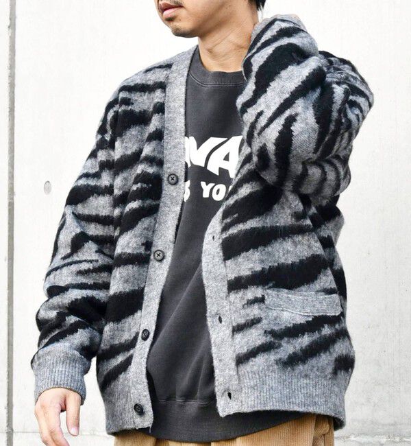 SHIPS any「SHIPS any: シャギー パターン ユニセックス ニット カーディガン 23AW◇」|カーディガン|