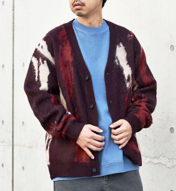 SHIPS any「SHIPS any: シャギー パターン ユニセックス ニット カーディガン 23AW◇」|カーディガン|