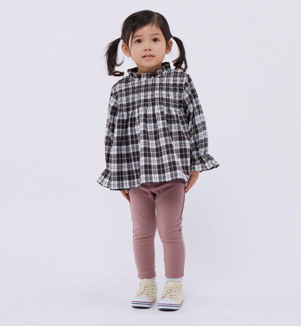 SHIPS Colors 「SHIPS Colors:〈洗濯機可能〉チェック ギャザー ブラウス(100~140cm)」|シャツ・ブラウス|