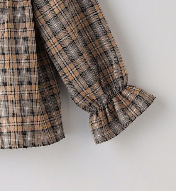 SHIPS Colors 「SHIPS Colors:〈洗濯機可能〉チェック ギャザー ブラウス(100~140cm)」|シャツ・ブラウス|