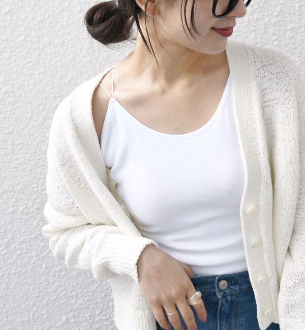 SHIPS any「FRUIT OF THE LOOM:〈洗濯機可能〉カップ付き クロス ブラキャミソール」|インナー|