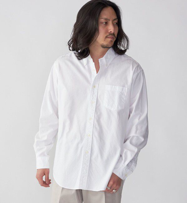 SHIPS「SHIPS: スーピマ コットン ボタンダウン オックスフォード ロングスリーブ シャツ」|シャツ・ブラウス|ホワイト