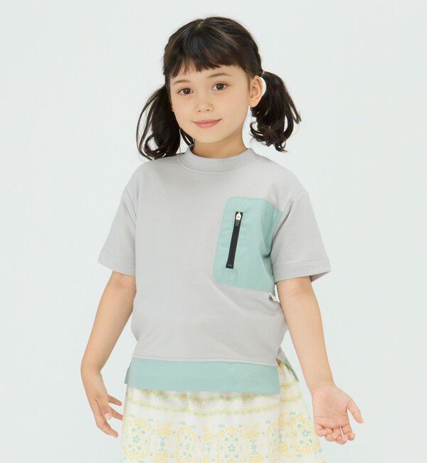 SHIPS Colors 「SHIPS Colors:コンビネーション ポケット TEE (80~130cm)」|Tシャツ・カットソー|ライトグレー