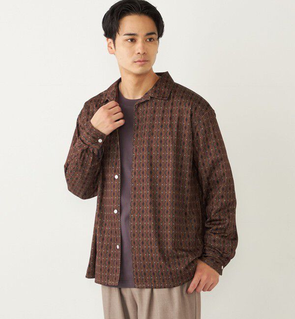 SHIPS Colors 「SHIPS Colors:〈洗濯機可能〉メッシュ プリント シャツ」|シャツ・ブラウス|