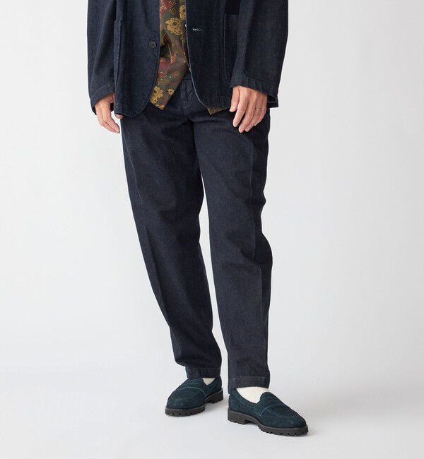 SHIPS「Southwick: Gate Label デニム イージー 1プリーツ パンツ」|デニム|ネイビー