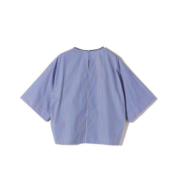 SHIPS for women「SHIPS Primary Navy Label:〈手洗い可能〉コットン ストライプ T ブラウス」|シャツ・ブラウス|