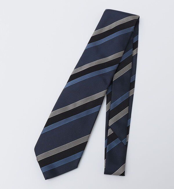 SHIPS「Stefanobigi: シルク ツイル ストライプ ネクタイ」|ネクタイ・蝶ネクタイ|コバルトブルー