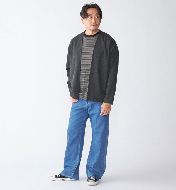 SHIPS「SHIPS:〈手洗い可能〉ドビー メッシュ ノーカラー カーディガン」|カーディガン|