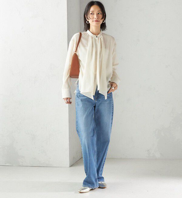 SHIPS for women「〈手洗い可能〉シアー リボン タイ ブラウス」|シャツ・ブラウス|