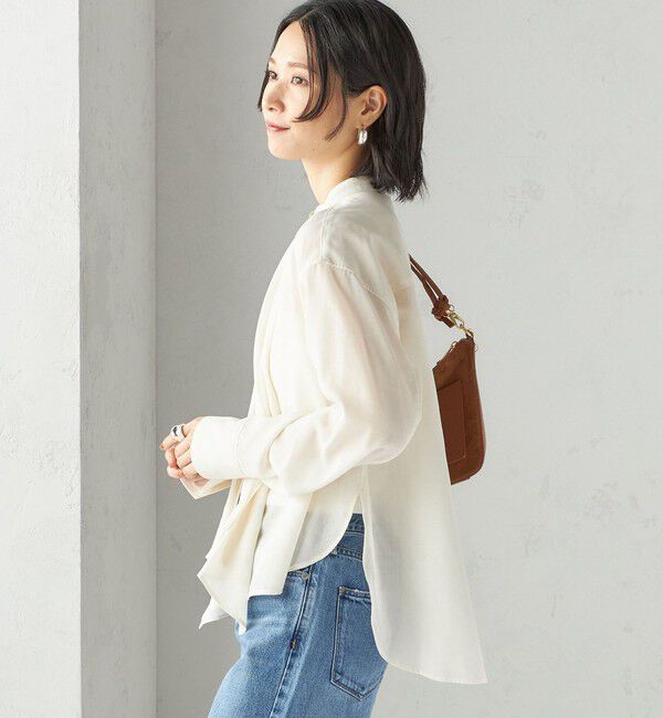SHIPS for women「〈手洗い可能〉シアー リボン タイ ブラウス」|シャツ・ブラウス|