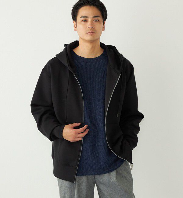 SHIPS Colors 「SHIPS Colors:〈洗濯機可能〉クリーミータッチ ジップ パーカー◇」|パーカー|ブラック