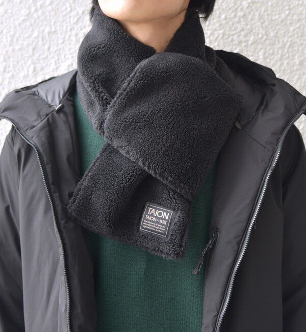 SHIPS any「TAION:〈手洗い可能〉ミリタリー キルティング リバーシブル ダウンマフラー」|マフラー|