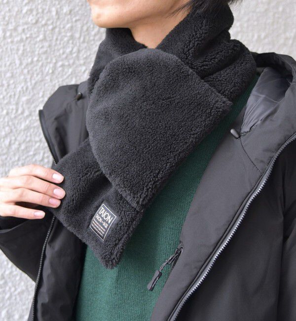 SHIPS any「TAION:〈手洗い可能〉ミリタリー キルティング リバーシブル ダウンマフラー」|マフラー|