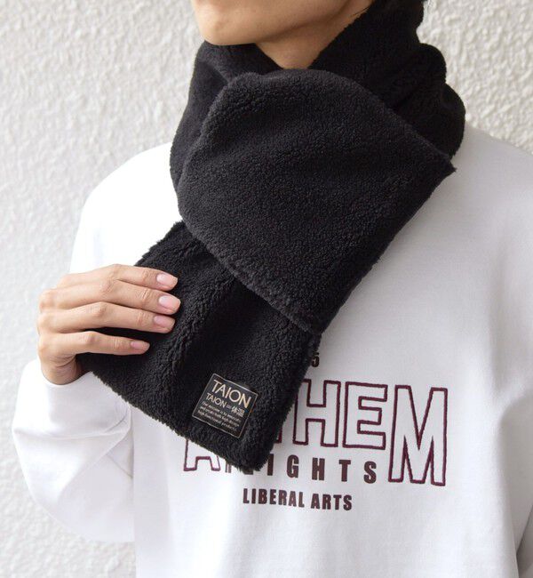 SHIPS any「TAION:〈手洗い可能〉ミリタリー キルティング リバーシブル ダウンマフラー」|マフラー|