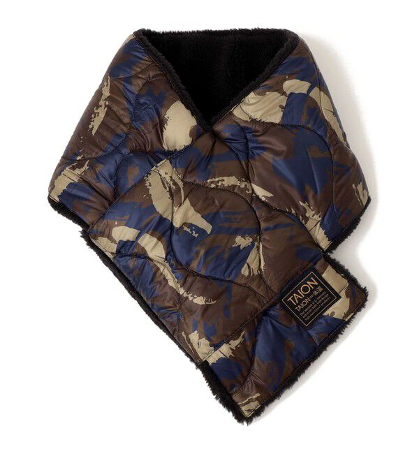 SHIPS any「TAION:〈手洗い可能〉ミリタリー キルティング リバーシブル ダウンマフラー」|マフラー|