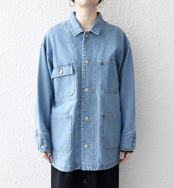 SHIPS any「SHIPS any:〈洗濯機可能〉ルーズ デニム カバーオール ジャケット［SHIPS any DENIM］」|デニムジャケット|